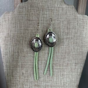 Leather Concho Earrings